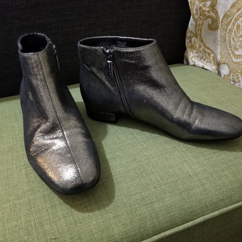 SOLD Metallic Butter Leather Ankle Booties